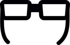 Reading Glasses Outline Drawing Svg Vector, Free Vectors File